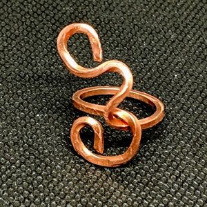 Handcrafted Copper Twisted Hammered Ring Size 6.25